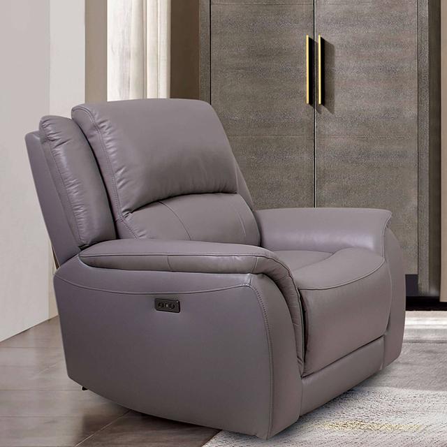 GORGIUS Power Recliner, Light Gray - Furniture Center (NY)