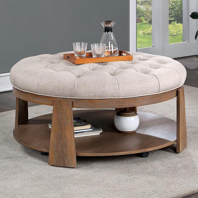 GUIS Round Coffee Table, Beige - Furniture Center (NY)