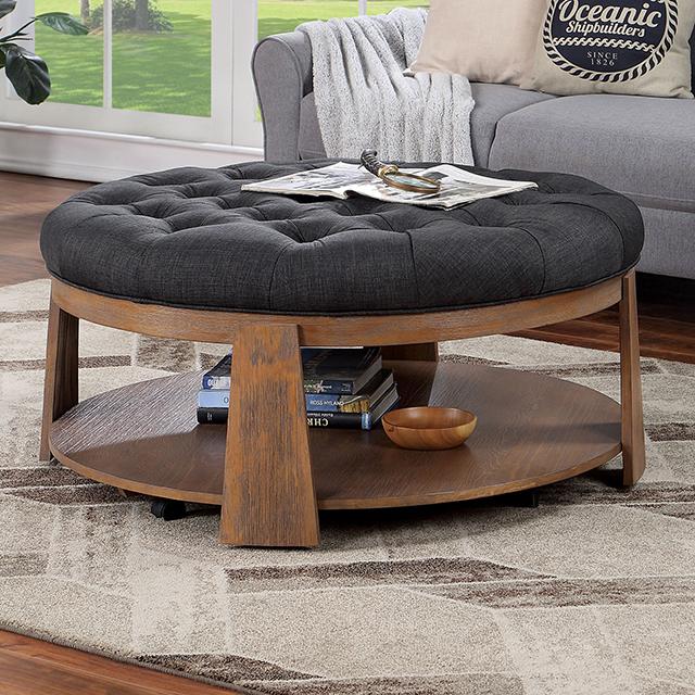GUIS Round Coffee Table, Dark Gray - Furniture Center (NY)