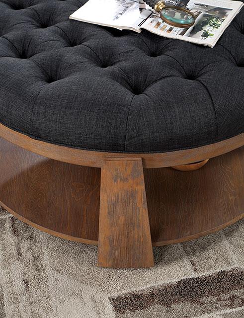 GUIS Round Coffee Table, Dark Gray - Furniture Center (NY)