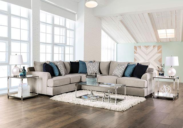 GUNNERSBURY Sectional, Gray - Furniture Center (NY)