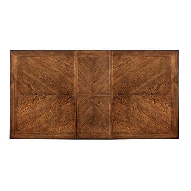 HARRISBURG Vintage White/Dark Oak Dining Table w/ 18" Butterfly Leaf - Furniture Center (NY)