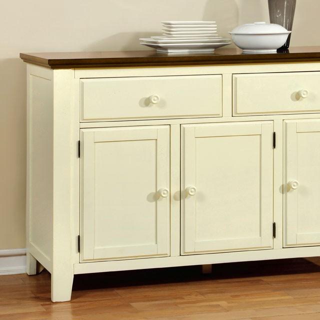 HARRISBURG Vintage White/Dark Oak Server - Furniture Center (NY)