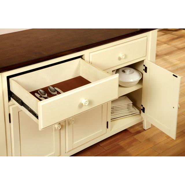HARRISBURG Vintage White/Dark Oak Server - Furniture Center (NY)
