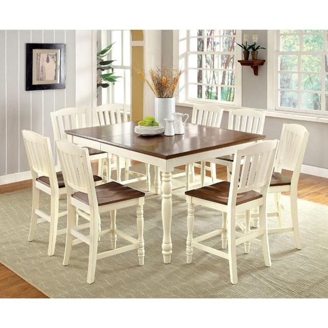 HARRISBURG Vintage White/Dark Oak Side Chair (2/CTN) - Furniture Center (NY)
