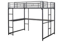 Cybill Full Loft Bed White, Silver, & Black