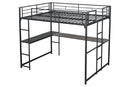 Cybill Full Loft Bed White, Silver, & Black