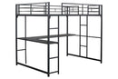 Cybill Full Loft Bed White, Silver, & Black