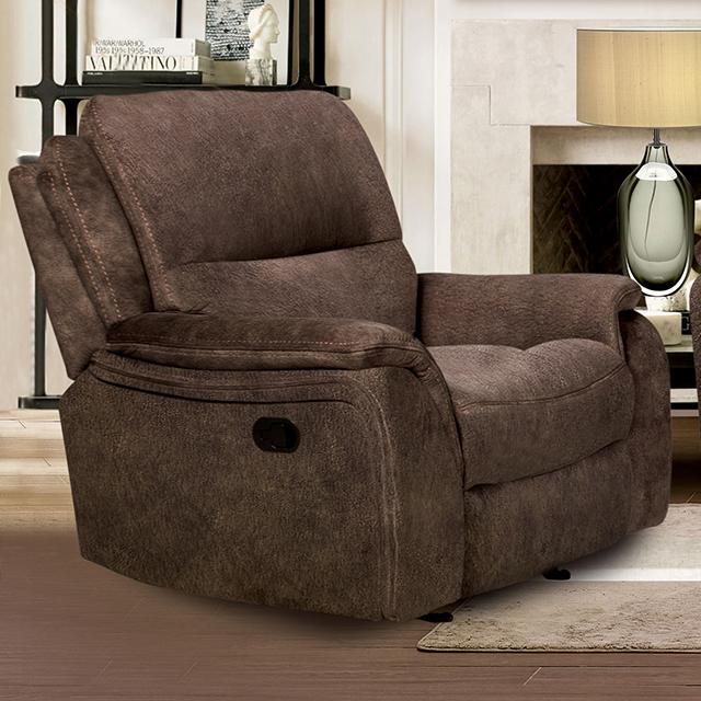 HENRICUS Glider Recliner, Dark Brown - Furniture Center (NY)