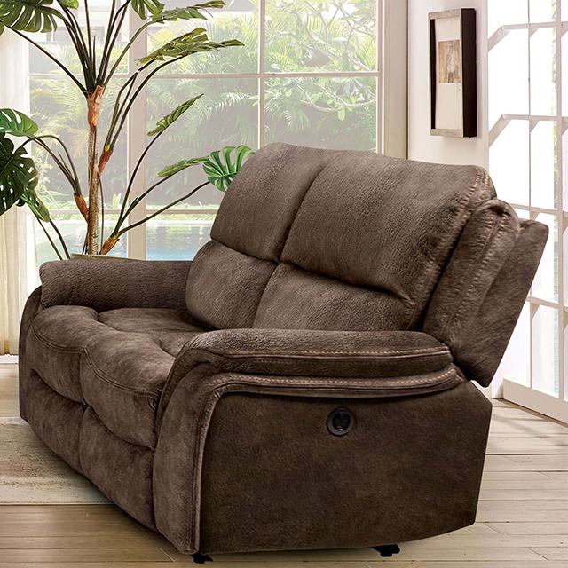 HENRICUS Loveseat, Dark Brown - Furniture Center (NY)