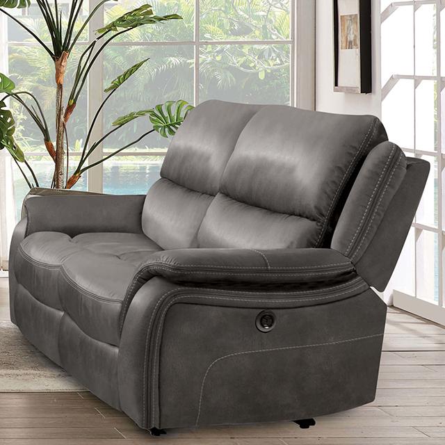 HENRICUS Loveseat, Dark Gray - Furniture Center (NY)