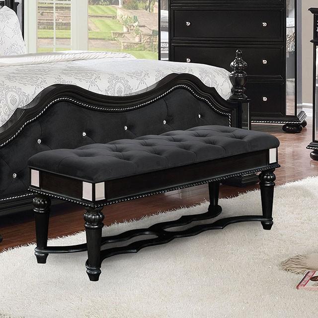 Azha Black Bench - Furniture Center (NY)