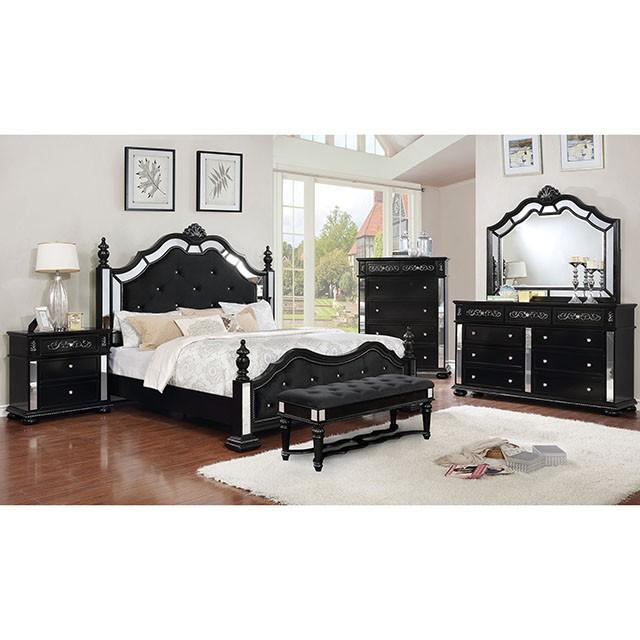 Azha Black Bench - Furniture Center (NY)