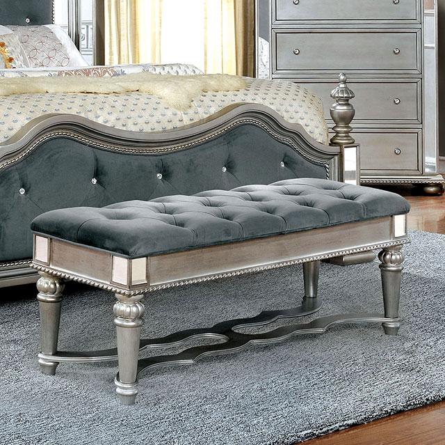Azha Silver/Gray Bench - Furniture Center (NY)