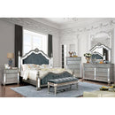 Azha Silver/Gray Cal.King & Queen Bed - Furniture Center (NY)