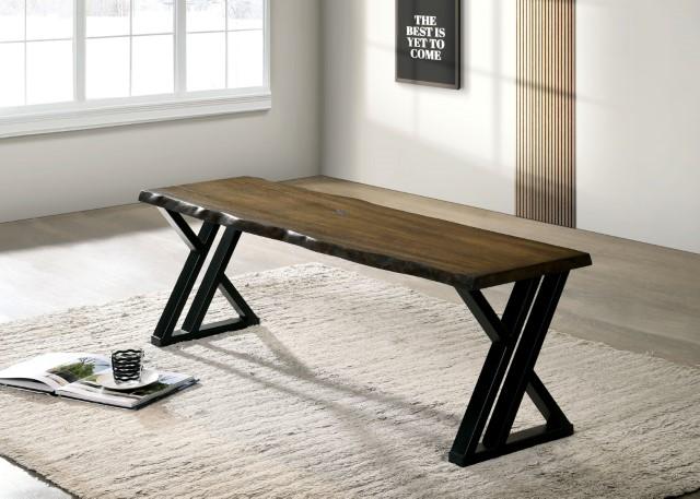 BARBARY Bench, Black/Dark Oak - Furniture Center (NY)