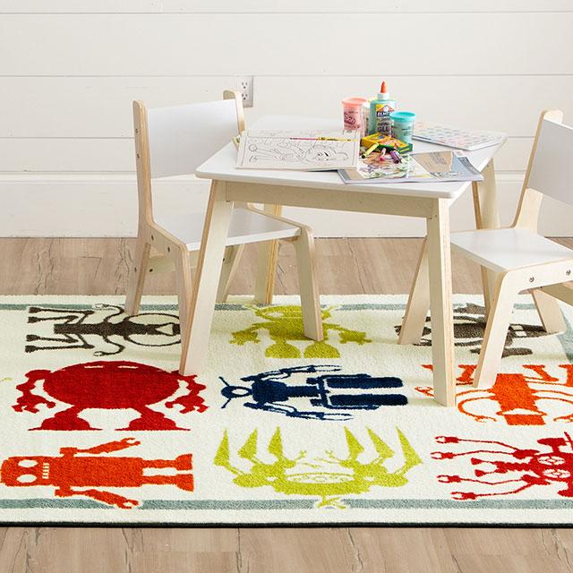 BARON 5' X 8', Area Rug, Robots, Multi/Ivory - Furniture Center (NY)