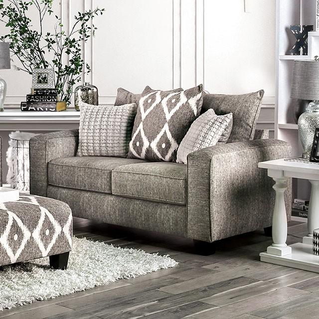 Basie Gray Love Seat - Furniture Center (NY)