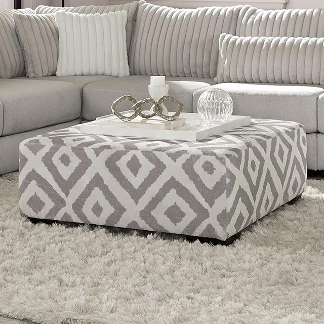 HERMISTON Ottoman, Gray - Furniture Center (NY)