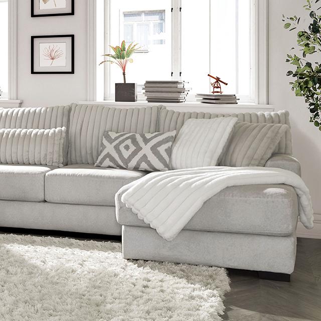 HERMISTON Sectional, Gray - Furniture Center (NY)