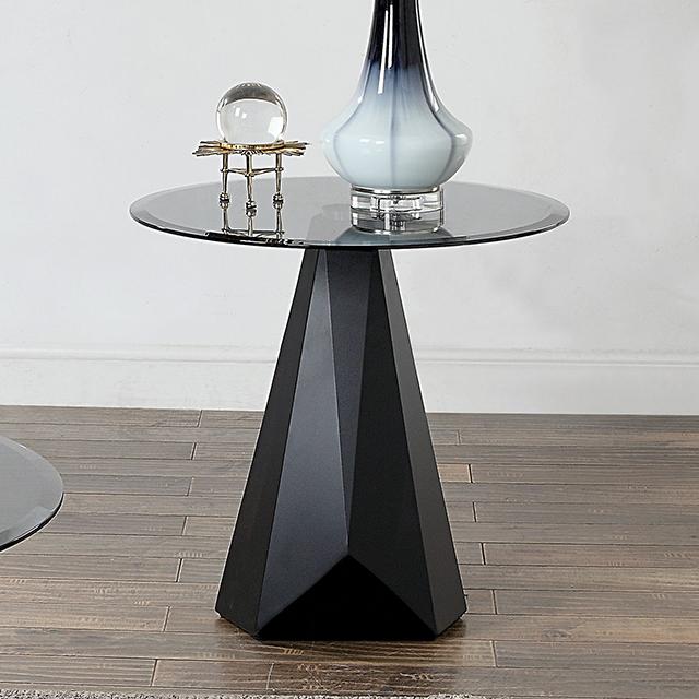 BISHOP End Table, Black/Gray - Furniture Center (NY)