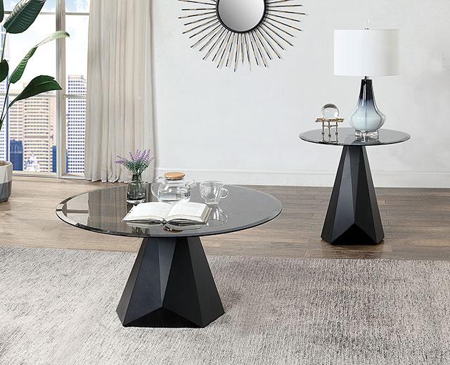 BISHOP End Table, Black/Gray - Furniture Center (NY)