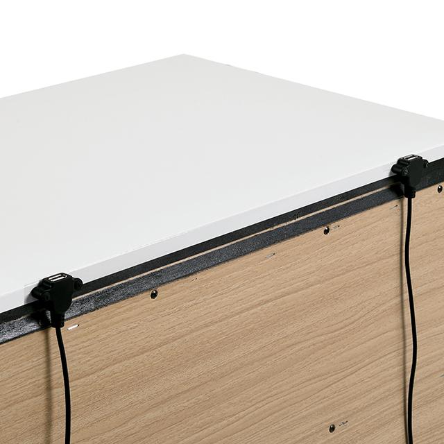 BIRSFELDEN Night Stand w/ USB, White - Furniture Center (NY)