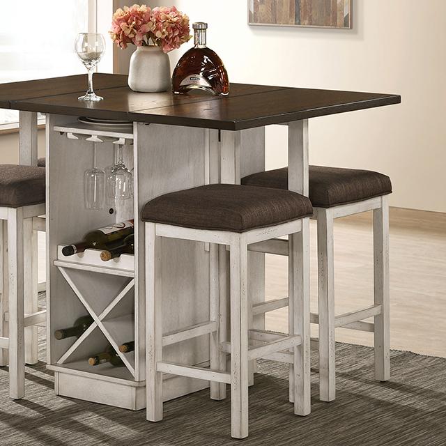 BINGHAM Counter Ht. Table w/ 2 x 15" Leaves - Furniture Center (NY)