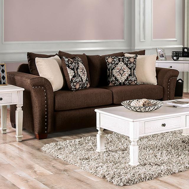 BELSIZE Sofa, Chocolate/Tan - Furniture Center (NY)
