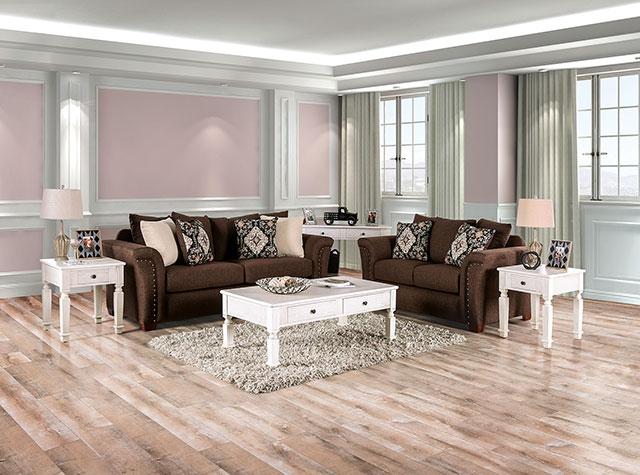 BELSIZE Sofa, Chocolate/Tan - Furniture Center (NY)
