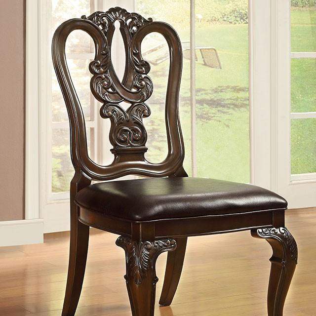 Bellagio Brown Cherry Wooden Side Chair (2/CTN) - Furniture Center (NY)