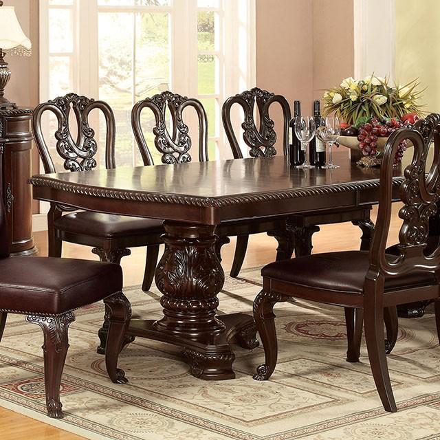Bellagio Brown Cherry Dining Table w/ 2 Leaves - Furniture Center (NY)