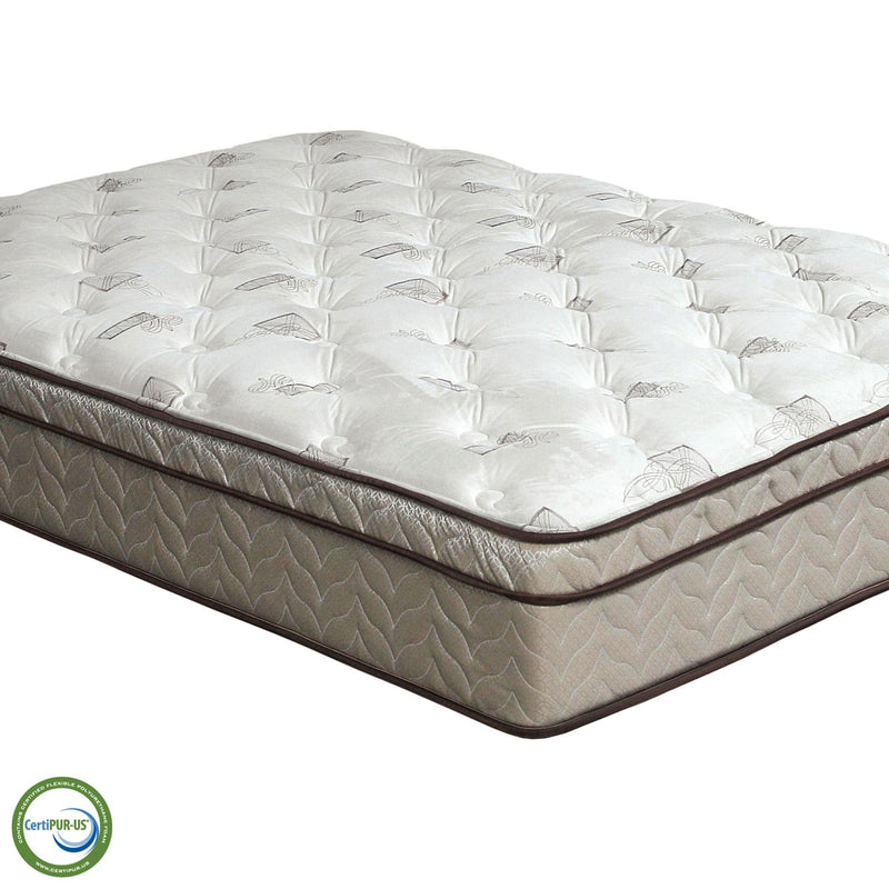 Lilium White/Brown 13" Euro Pillow Top Mattress, Twin - Furniture Center (NY)