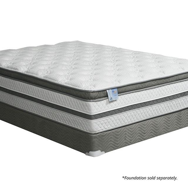 SIDDALEE White/Gray 16" Euro Pillow Top Mattress, Full - Furniture Center (NY)