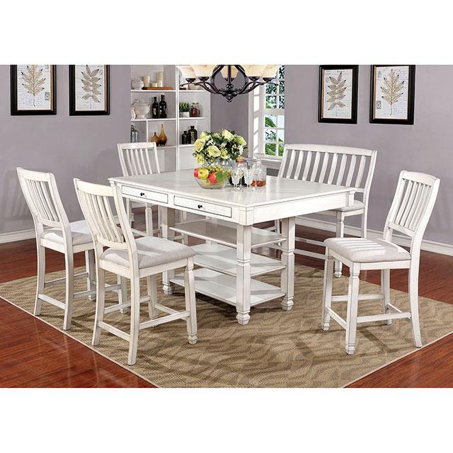 Kaliyah Antique White Counter Ht. Chair (2/CTN) - Furniture Center (NY)