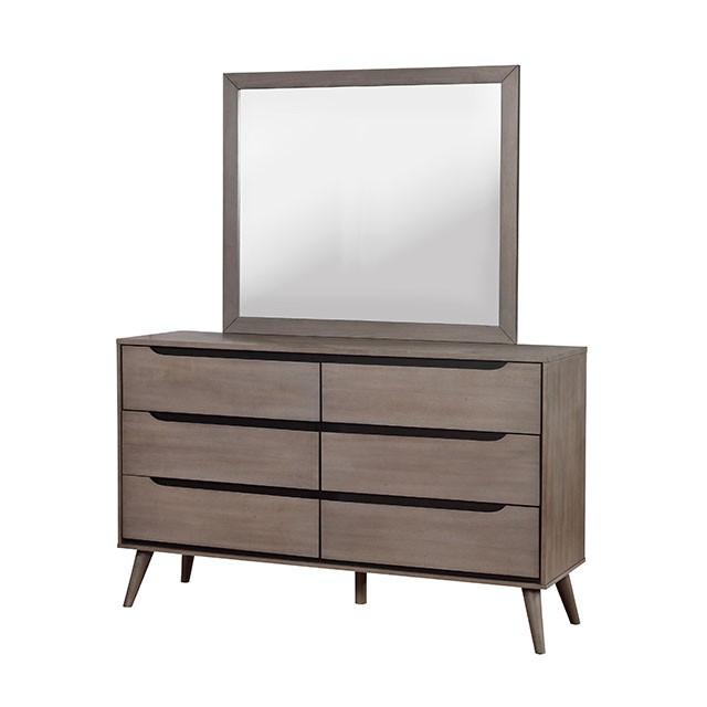 Lennart Gray Rectangular Mirror - Furniture Center (NY)