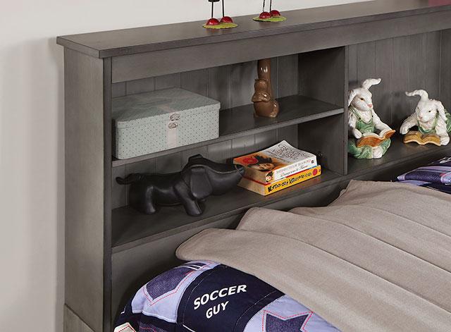 TIBALT Twin DayBed w/ Trundle, Dark Gray - Furniture Center (NY)