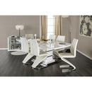 Midvale White/Chrome Side Chair (2/CTN) - Furniture Center (NY)