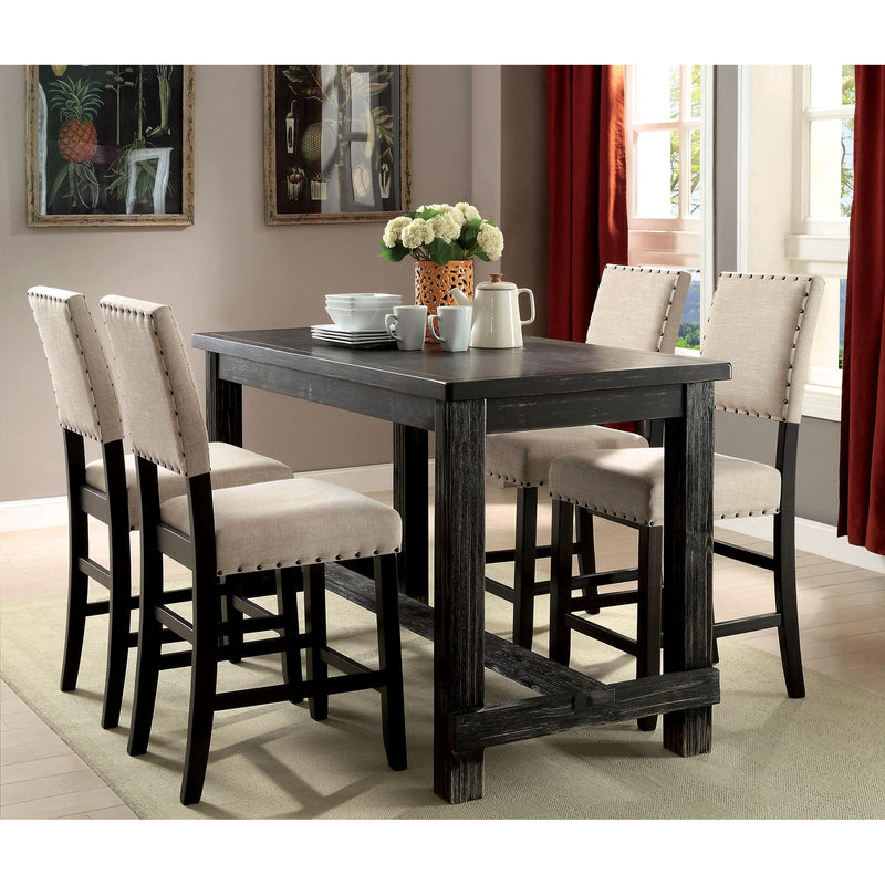 Sania III Antique Black 60" Counter Ht. Table - Furniture Center (NY)