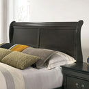 Louis Philippe E.King Bed Black, Cherry, & Gray - Furniture Center (NY)