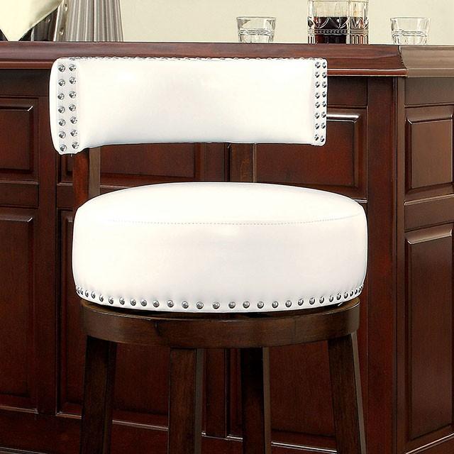 SHIRLEY Dark Oak/White 29" Bar Stool - Furniture Center (NY)