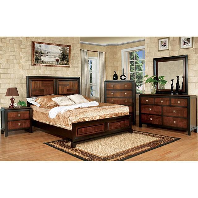 Patra Acacia/Walnut Night Stand - Furniture Center (NY)