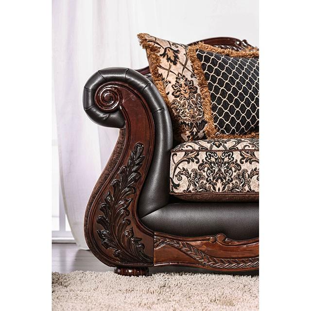 JAMAEL Brown/Espresso Sofa - Furniture Center (NY)