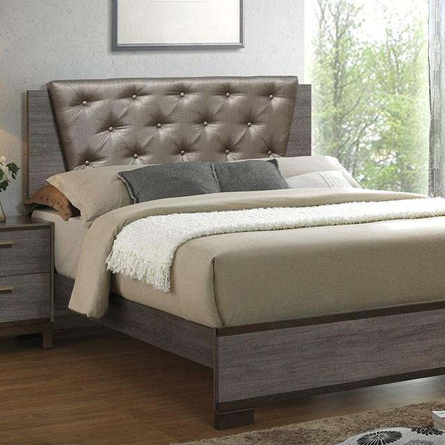 MANVEL Two-Tone Antique Gray Queen Bed - Furniture Center (NY)