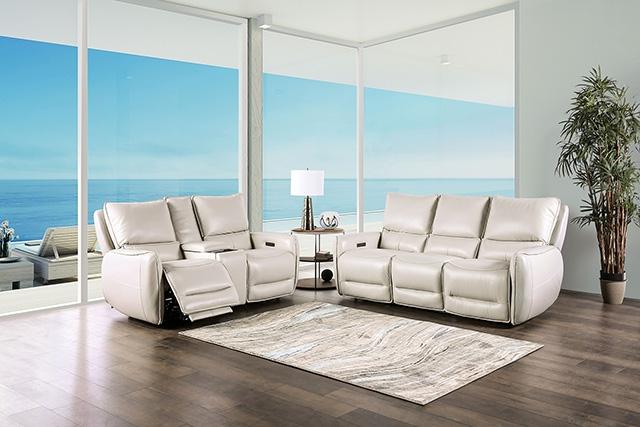 PHINEAS Power Sofa, Beige - Furniture Center (NY)