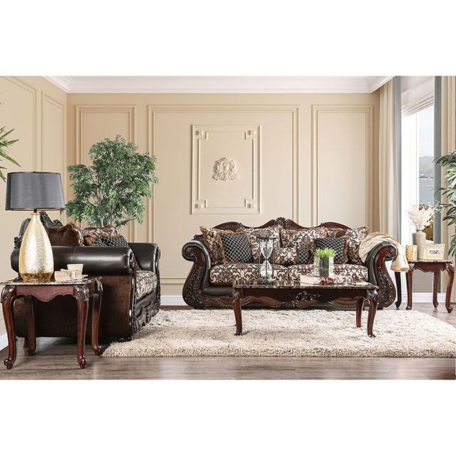 JAMAEL Brown/Espresso Sofa - Furniture Center (NY)