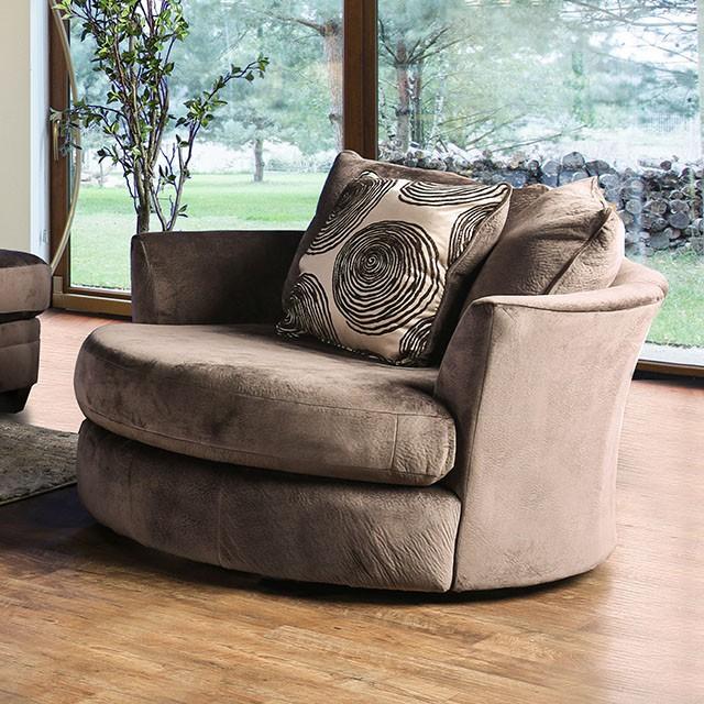 Bonaventura Brown Swivel Chair - Furniture Center (NY)