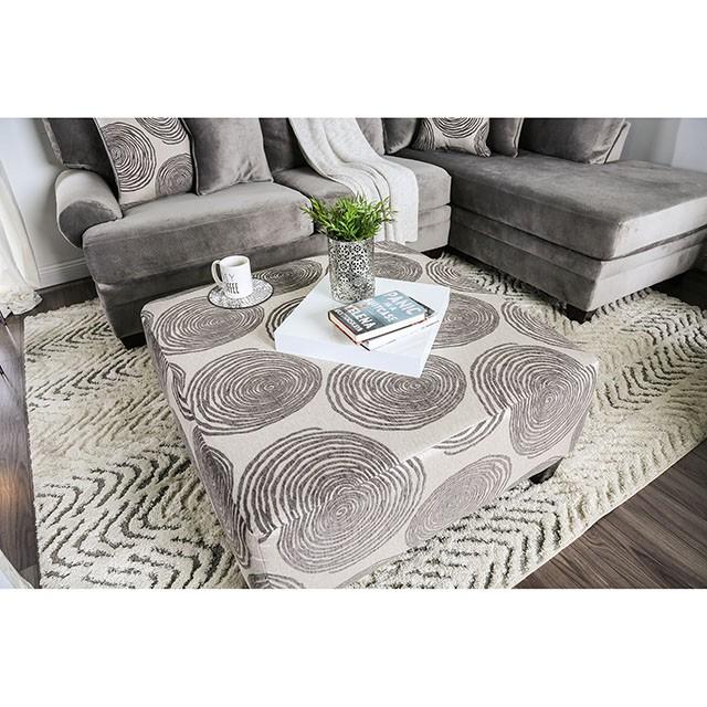 Bonaventura Gray/Pattern Ottoman - Furniture Center (NY)