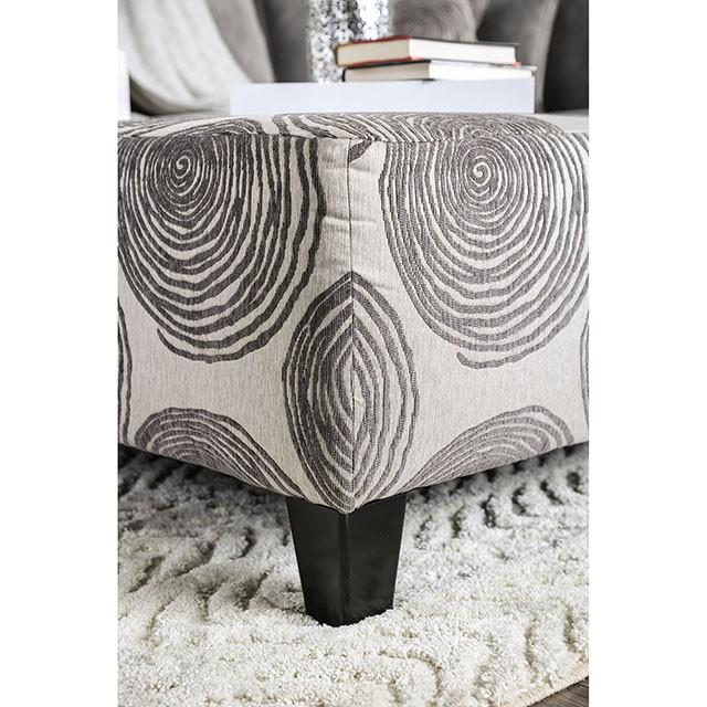 Bonaventura Gray/Pattern Ottoman - Furniture Center (NY)