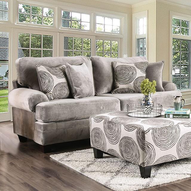 Bonaventura Gray/Pattern Sofa - Furniture Center (NY)